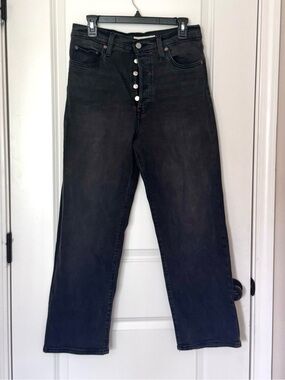 Levi's Black rib cage straight ankle Jeans